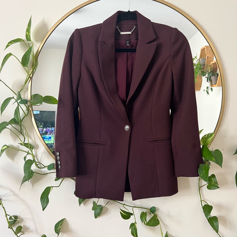White House Black Market Dark Burgundy Blazer